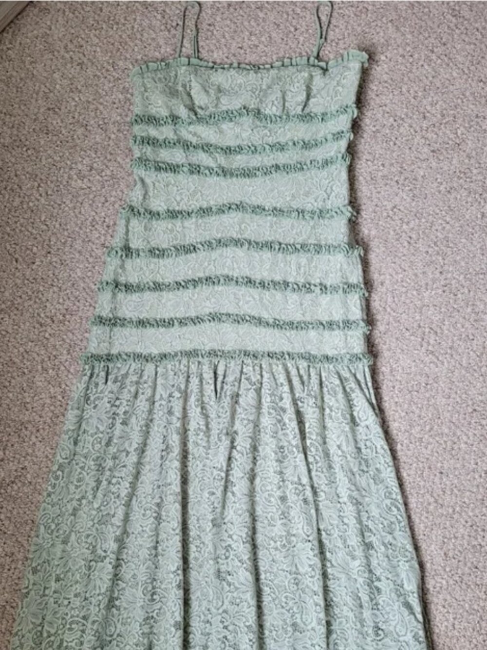 Anthropologie BHLDN Maxi Lace Mint Green Color Dress size XL - Picture 2 of 5
